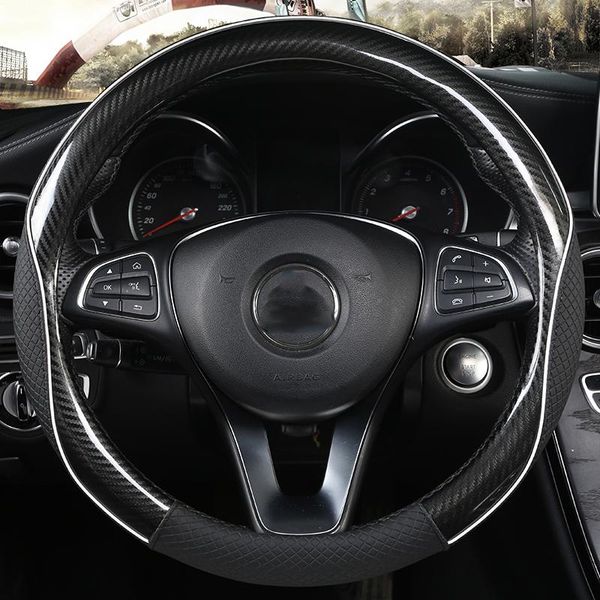 steering wheel covers carbon fiber +leather car cover 38cm non-slip wear-resistant sweat absorbing fashion sports
steering wheel covers carbon fiber +leather car cover 38cm non-slip wear-resistant sweat absorbing fashion sports
