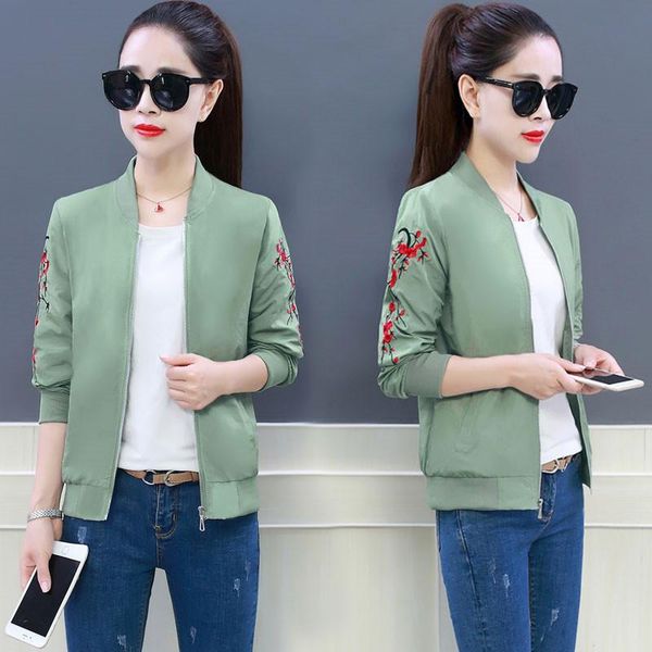 autumn short jacket coat women casual loose embroidery thin jackets zipper basic bomber long sleeve slim outerwear bewomen's, Black;brown
autumn short jacket coat women casual loose embroidery thin jackets zipper basic bomber long sleeve slim outerwear bewomen's, Black;brown