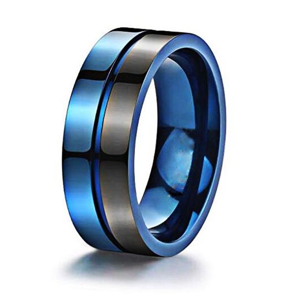 wedding rings 8mm blue grooved stainless steel jewelry men's ring two-color vacuum plating fashion creative accessories, Slivery;golden
wedding rings 8mm blue grooved stainless steel jewelry men's ring two-color vacuum plating fashion creative accessories, Slivery;golden