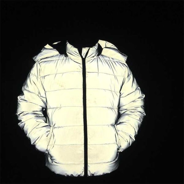 new winter products large size reflective men's and women's same luminous bread jacket fashion cotton clothing, Black
new winter products large size reflective men's and women's same luminous bread jacket fashion cotton clothing, Black