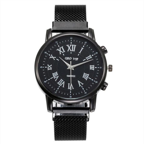 wristwatches casual mens wrist watch magnet business black alloy milanese strap three eyes roman numerals men's quartz erkek kol saati, Slivery;brown 
wristwatches casual mens wrist watch magnet business black alloy milanese strap three eyes roman numerals men's quartz erkek kol saati, Slivery;brown