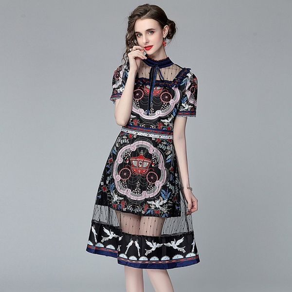 arrive mesh patchwork dress summer women stand collar short sleeve flowers print butterfly slim office party dress 210514, Black;gray
arrive mesh patchwork dress summer women stand collar short sleeve flowers print butterfly slim office party dress 210514, Black;gray
