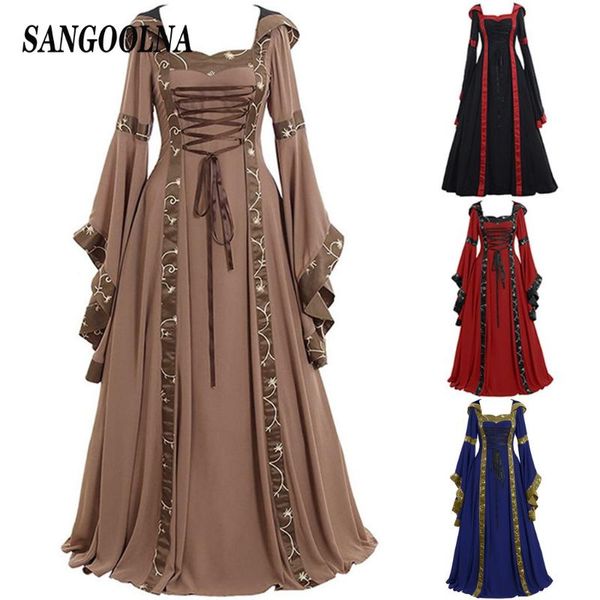 ruffled dresses women's vintage hooded medieval floor length renaissance gothic cosplay dress ladies elegant bandage casual, Black;gray
ruffled dresses women's vintage hooded medieval floor length renaissance gothic cosplay dress ladies elegant bandage casual, Black;gray