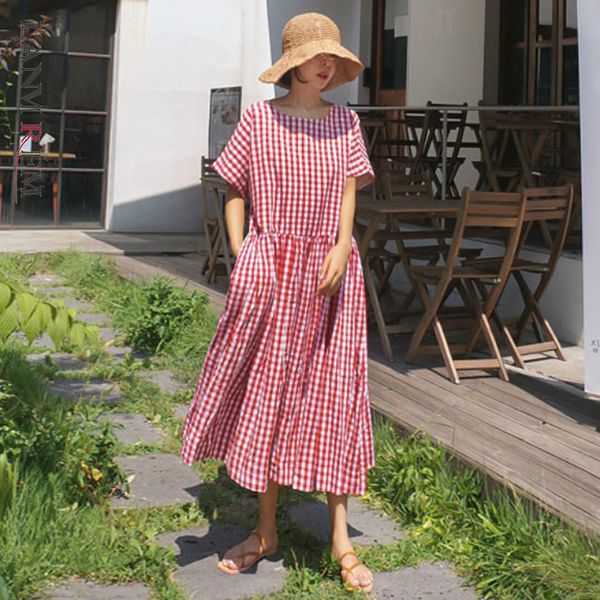 summer plaid long dress women's korean version loose large size high waist a-line casual dresses 2d1681 210507, Black;gray
summer plaid long dress women's korean version loose large size high waist a-line casual dresses 2d1681 210507, Black;gray