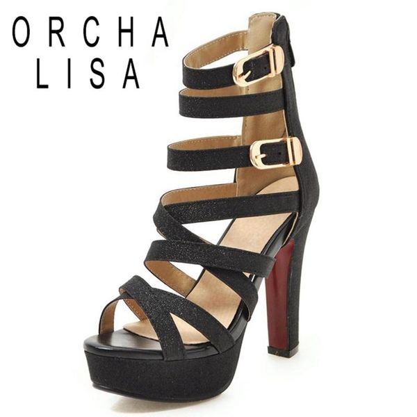 2021 summer women shining sandals open toe 12cm square heels belt buckle zipper large size 32-48 rome party c1810, Black
2021 summer women shining sandals open toe 12cm square heels belt buckle zipper large size 32-48 rome party c1810, Black