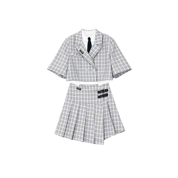 clothing sets summer fashion school uniform for ladies japanese style art college short sleeve plaid printing suits coat white shirt tie
clothing sets summer fashion school uniform for ladies japanese style art college short sleeve plaid printing suits coat white shirt tie