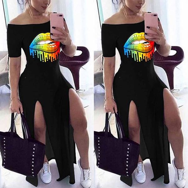 lip print off the shoulder slash neck y2k maxi dress women short sleeve bodycon large size elegant dresses 2021 winter, Black;gray
lip print off the shoulder slash neck y2k maxi dress women short sleeve bodycon large size elegant dresses 2021 winter, Black;gray