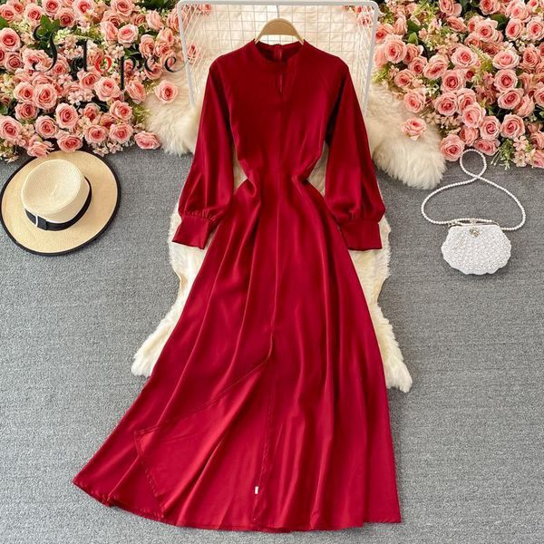 casual dresses women dress fashion long sleeve stand collar elastic waist spring/autumn elegant collect vestidos, Black;gray
casual dresses women dress fashion long sleeve stand collar elastic waist spring/autumn elegant collect vestidos, Black;gray