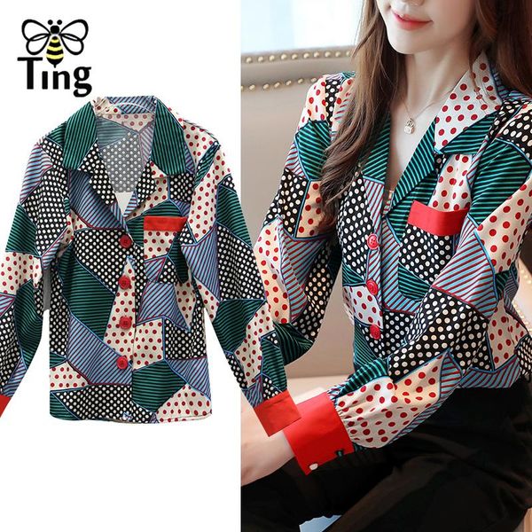 women's blouses & shirts tingfly women vintage polka dot geometric color black summer blouse casual street chic blusa feminina camisas, White
women's blouses & shirts tingfly women vintage polka dot geometric color black summer blouse casual street chic blusa feminina camisas, White