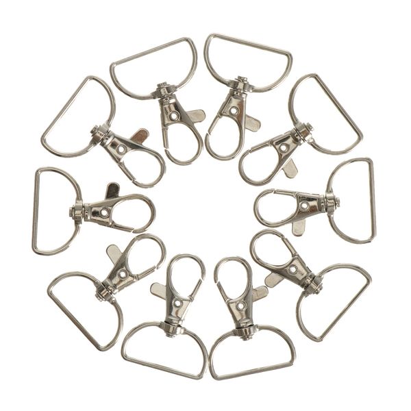 12pcs metal lobster claw clasps with hooks for diy crafts keychain accessories, Silver
12pcs metal lobster claw clasps with hooks for diy crafts keychain accessories, Silver