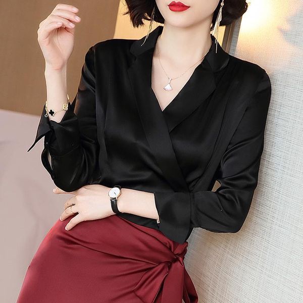 women's blouses & shirts korean fashion silk women satin womens ladies plus size office lady blusas femininas, White
women's blouses & shirts korean fashion silk women satin womens ladies plus size office lady blusas femininas, White