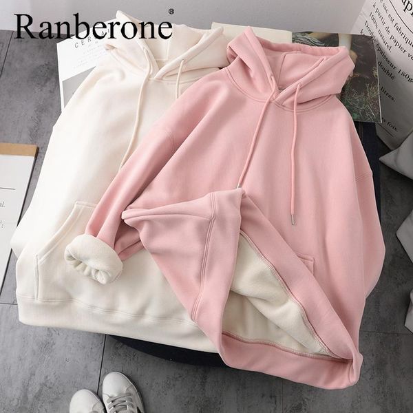 ranberone autumn winter oversize hoodies women warm thick female casual tracksuit pocket sweatshirts coat hooded outerwear 2021 gym clothing, White;black
ranberone autumn winter oversize hoodies women warm thick female casual tracksuit pocket sweatshirts coat hooded outerwear 2021 gym clothing, White;black