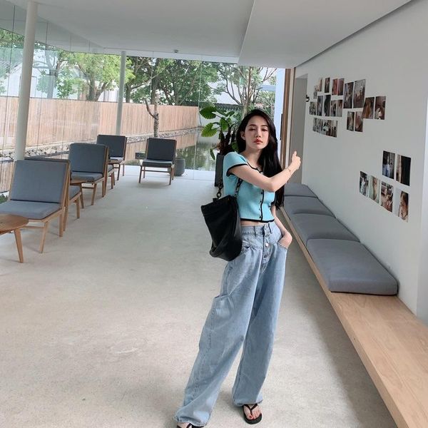 women's jeans south korea east gate retro high waist skinny wide leg women 2021 loose casual drape pants, Blue
women's jeans south korea east gate retro high waist skinny wide leg women 2021 loose casual drape pants, Blue