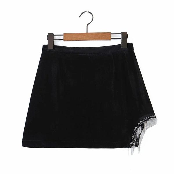 skirts women's fashion velvet beaded skirt solid color high waist mini street clothing spring and autumn, Black
skirts women's fashion velvet beaded skirt solid color high waist mini street clothing spring and autumn, Black