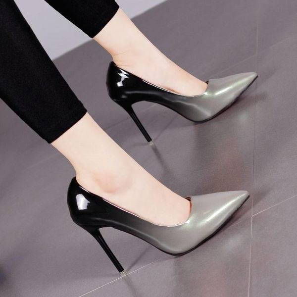 gradient color pointed toe shallow 10cm high heels pumps women shoes2021 office mixed colors thin rubber sole ladies shoes dress, Black
gradient color pointed toe shallow 10cm high heels pumps women shoes2021 office mixed colors thin rubber sole ladies shoes dress, Black