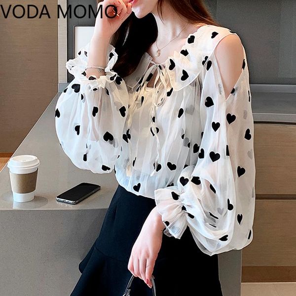 women's blouses & shirts off shoulder long sleeve dot shirt blouse for women blusas womens and chiffon ladie's plus size, White
women's blouses & shirts off shoulder long sleeve dot shirt blouse for women blusas womens and chiffon ladie's plus size, White