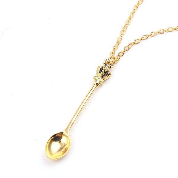 charm tiny tea spoon shape pendant necklace choker with crown for women 3 colors creative mini long link chain jewelry accessories, Golden;silver
charm tiny tea spoon shape pendant necklace choker with crown for women 3 colors creative mini long link chain jewelry accessories, Golden;silver