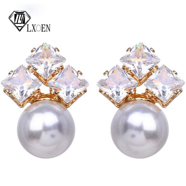 stud lxoen fashion round bridal pearl earrings studs for women with cubic zirconia wedding jewelry gift, Golden;silver
stud lxoen fashion round bridal pearl earrings studs for women with cubic zirconia wedding jewelry gift, Golden;silver