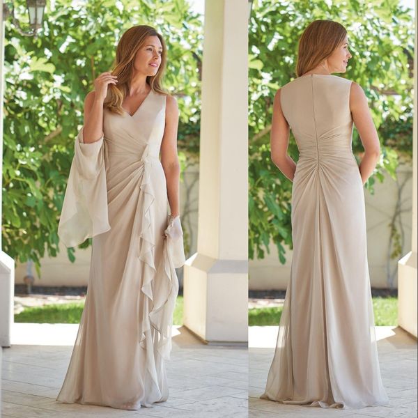 2021 elegant champagne mother of bride dresses with shawls v neck sleeveless chiffon ruffles floor length custom weddings evening party prom, Black;red
2021 elegant champagne mother of bride dresses with shawls v neck sleeveless chiffon ruffles floor length custom weddings evening party prom, Black;red