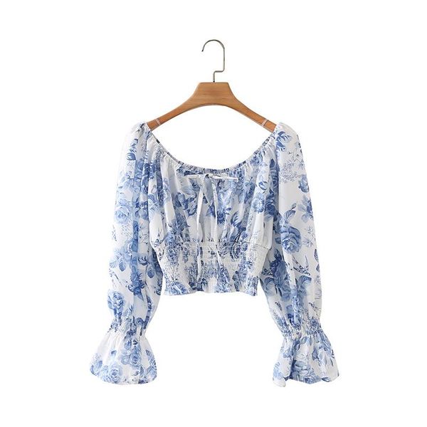 women's blouses & shirts summer women floral print slash neck short blouse female long sleeve shirt casual lady slim crop blusas s9150, White
women's blouses & shirts summer women floral print slash neck short blouse female long sleeve shirt casual lady slim crop blusas s9150, White