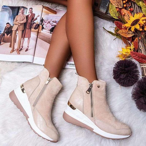 boots autumn women's shoes ankle casual ladies platform solid color ankles zipper lightweight wedge sneakers pu, Black
boots autumn women's shoes ankle casual ladies platform solid color ankles zipper lightweight wedge sneakers pu, Black