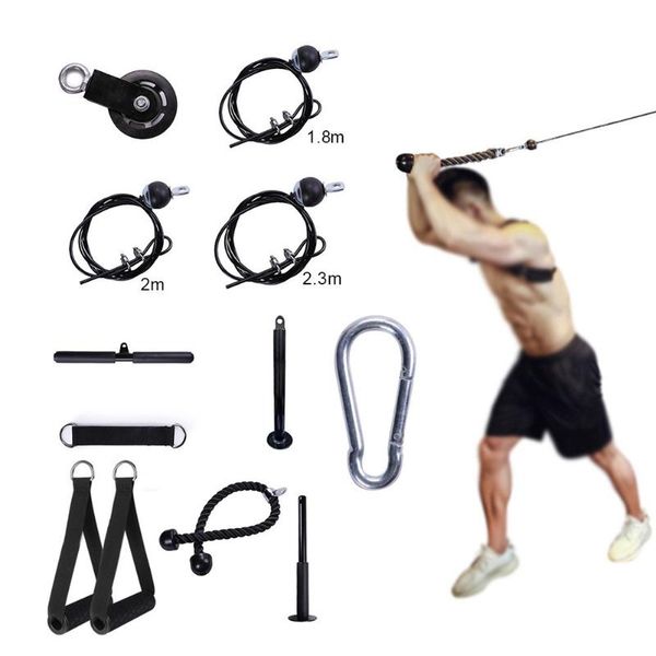 accessories fitness diy gym pulley cable machine attachment system adjustable 2.3m workout arm biceps triceps hand training equipment
accessories fitness diy gym pulley cable machine attachment system adjustable 2.3m workout arm biceps triceps hand training equipment