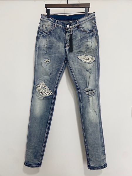 fashion mens jeans pants long skinny skull bones destroy the quilt ripped hole fashion designer jean men designers cloths, Blue
fashion mens jeans pants long skinny skull bones destroy the quilt ripped hole fashion designer jean men designers cloths, Blue