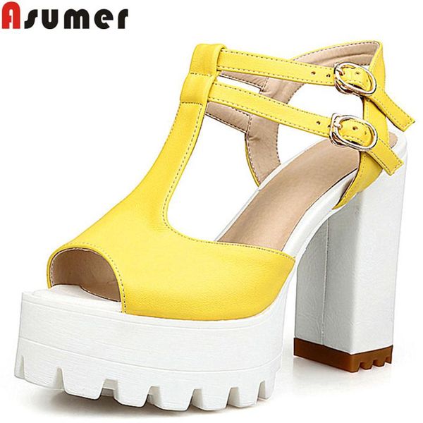 big size 34-43 summer sandals peep toe buckle thick high heels shoes platform elegant ladies prom wedding, Black
big size 34-43 summer sandals peep toe buckle thick high heels shoes platform elegant ladies prom wedding, Black