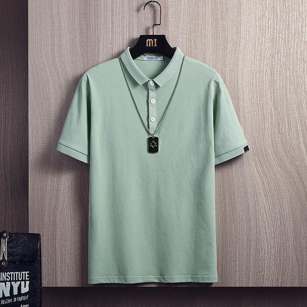 men's polos brand summer oversized t shirt men casual solid color short sleeve clothing turn-down collar daily tees, White;black
men's polos brand summer oversized t shirt men casual solid color short sleeve clothing turn-down collar daily tees, White;black