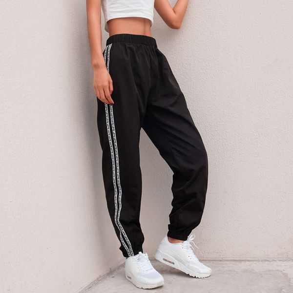 spring and autumn women's leggings letter side stripe loose women's casual pants high waist overalls, Black;white
spring and autumn women's leggings letter side stripe loose women's casual pants high waist overalls, Black;white