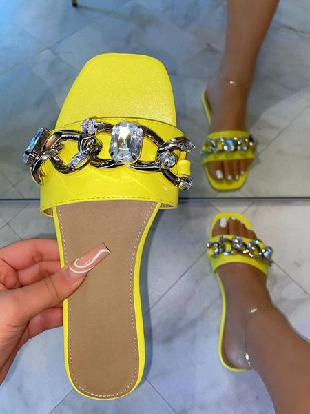 slippers yellow crystal chain slide s luxury designer baleriny damskie diamond sandals women kobieta mieszkania hausschuhe lady, Black
slippers yellow crystal chain slide s luxury designer baleriny damskie diamond sandals women kobieta mieszkania hausschuhe lady, Black