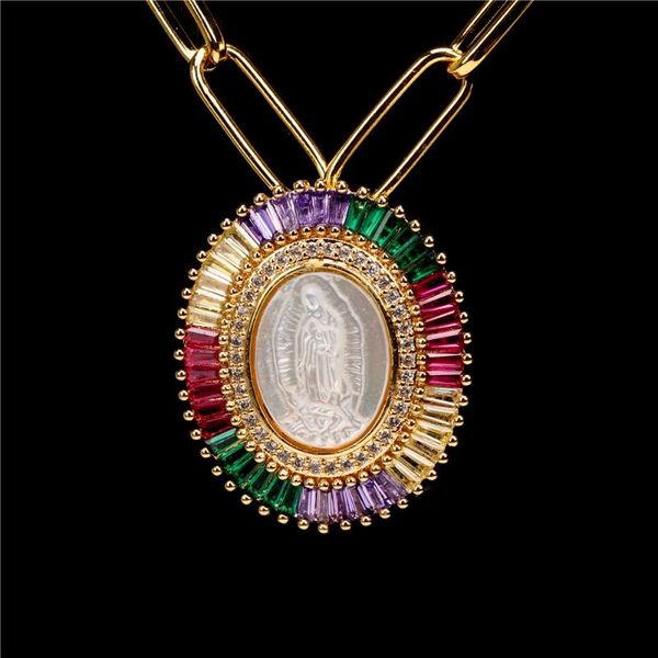 pendant necklaces eyika virgin mary shell pearl mix color zircon oval necklace for women virgen de guadalupe mother gold link chain, Silver
pendant necklaces eyika virgin mary shell pearl mix color zircon oval necklace for women virgen de guadalupe mother gold link chain, Silver