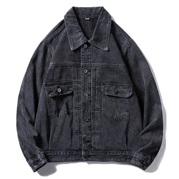 men's jackets 2021 fall gray and black loose denim jacket fashion casual men brand clothing, Black;brown
men's jackets 2021 fall gray and black loose denim jacket fashion casual men brand clothing, Black;brown