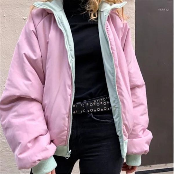 women's down & parkas ins korean version contrast two sides wear thickened cotton female college style girl stand collar loose, Black
women's down & parkas ins korean version contrast two sides wear thickened cotton female college style girl stand collar loose, Black