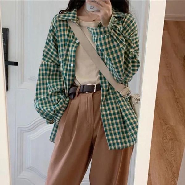 women's blouses & shirts ebaihui 2021 fashion women plaid shirt chic checked blouse long sleeve female casual purple loose blusas spri, White
women's blouses & shirts ebaihui 2021 fashion women plaid shirt chic checked blouse long sleeve female casual purple loose blusas spri, White