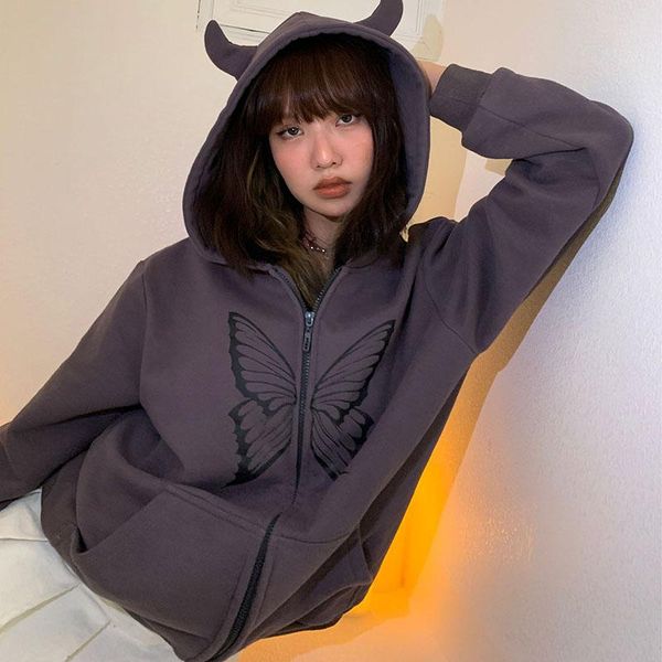 women's hoodies & sweatshirts 2021 goth print y2k zip up sweatshirt grunge brown oversize coat streetwear clothes vintage jacket kawaii, Black
women's hoodies & sweatshirts 2021 goth print y2k zip up sweatshirt grunge brown oversize coat streetwear clothes vintage jacket kawaii, Black