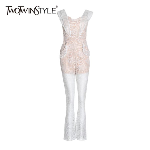 twotwinstyle printed patchwork lace jumpsuit for women square collar sleeveless high waist slim jumpsuits female summer fashion 210517, Black;white
twotwinstyle printed patchwork lace jumpsuit for women square collar sleeveless high waist slim jumpsuits female summer fashion 210517, Black;white