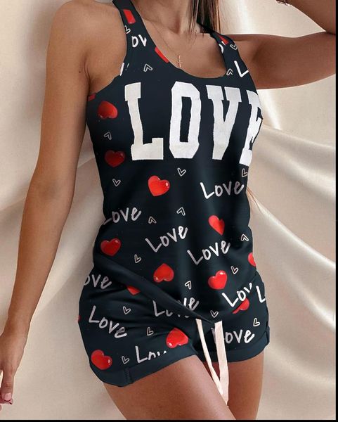 lente zomer vrouwen tank womens tracksuits shorts set valentijnsdag nieuwe korte broek femme hart print casual homewear, Gray
lente zomer vrouwen tank womens tracksuits shorts set valentijnsdag nieuwe korte broek femme hart print casual homewear, Gray
