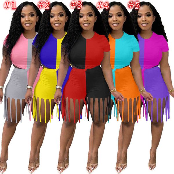women two pieces set deisgner tracksuits letter pattern printed short sleeve t-shirt tassel shorts outfits sportswear plus size, White
women two pieces set deisgner tracksuits letter pattern printed short sleeve t-shirt tassel shorts outfits sportswear plus size, White