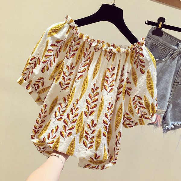 shirts modern female sensual shirt, korea, large size, canoe collar, shoulder off, short sleeve, stamina, loose d20 casual blouse, White
shirts modern female sensual shirt, korea, large size, canoe collar, shoulder off, short sleeve, stamina, loose d20 casual blouse, White