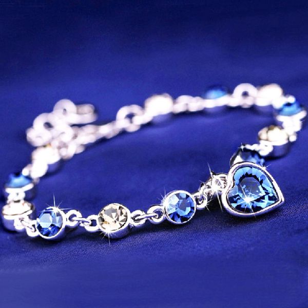 austrian crystal bracelet for woman pulsera blue ocean heart pendant fashion banquet jewelry good friends gift hot, Golden;silver
austrian crystal bracelet for woman pulsera blue ocean heart pendant fashion banquet jewelry good friends gift hot, Golden;silver