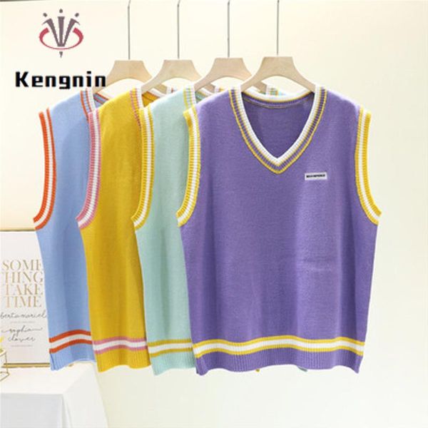 women's vests patchwork color v-neck women sleeveless sweaters loose knitted ladies pullovers jumpers korean japan chic sweater vest ks, Black;white
women's vests patchwork color v-neck women sleeveless sweaters loose knitted ladies pullovers jumpers korean japan chic sweater vest ks, Black;white