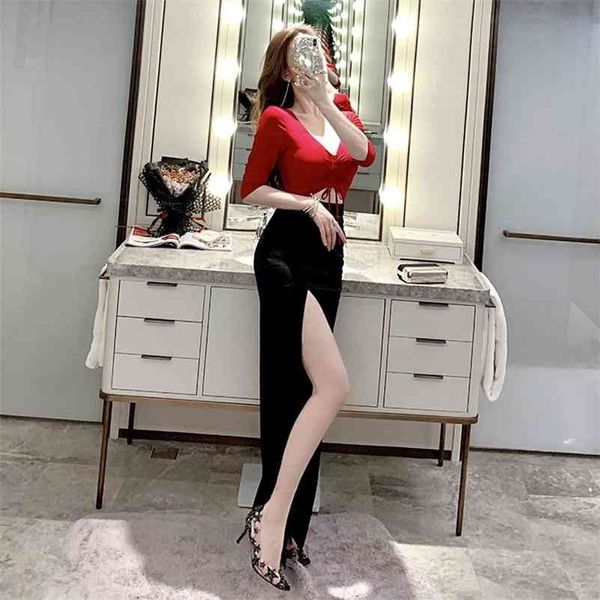 nightclub women's low-cut deep v split dress office lady polyester sheath zippers ankle-length v-neck 210416, Black;gray
nightclub women's low-cut deep v split dress office lady polyester sheath zippers ankle-length v-neck 210416, Black;gray
