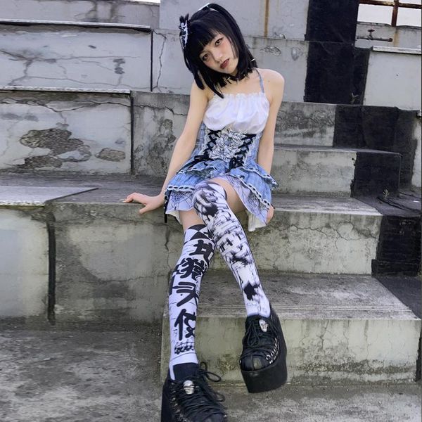 casual dresses harajuku dark gothic lolita dress summer japanese soft girl slim plaid lace-up kawaii lace princess ruffle goth suspenders, Black;gray
casual dresses harajuku dark gothic lolita dress summer japanese soft girl slim plaid lace-up kawaii lace princess ruffle goth suspenders, Black;gray