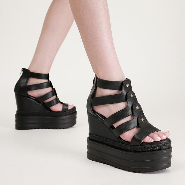 sandals summer woman platform heels women demonias shoes pumps peep toe gladiator wedges, Black
sandals summer woman platform heels women demonias shoes pumps peep toe gladiator wedges, Black