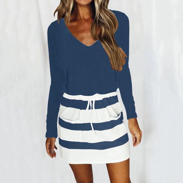 casual dresses vintage striped print women splicing long sleeve bandage mini dress summer v-neck drawstring party, Black;gray
casual dresses vintage striped print women splicing long sleeve bandage mini dress summer v-neck drawstring party, Black;gray