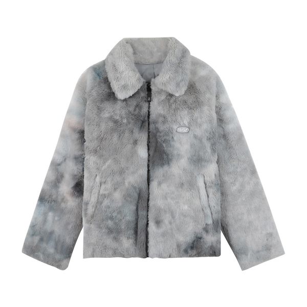 women gray pink faux fur jacket outwear zipper warm thick tie dye chic elegant c0476 210514, Black
women gray pink faux fur jacket outwear zipper warm thick tie dye chic elegant c0476 210514, Black