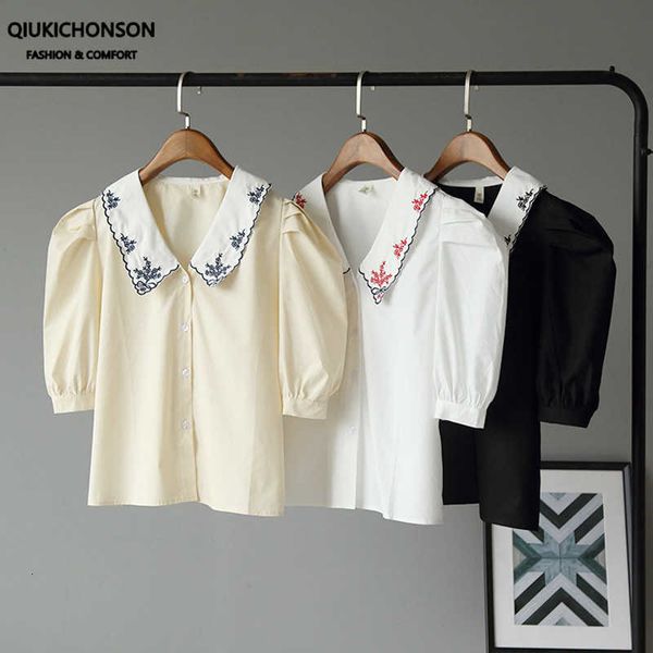 women's knits & tees korean kawaii sleeve blouse ladies summer vintage contrast color embroidered collar white shirt women ik
women's knits & tees korean kawaii sleeve blouse ladies summer vintage contrast color embroidered collar white shirt women ik