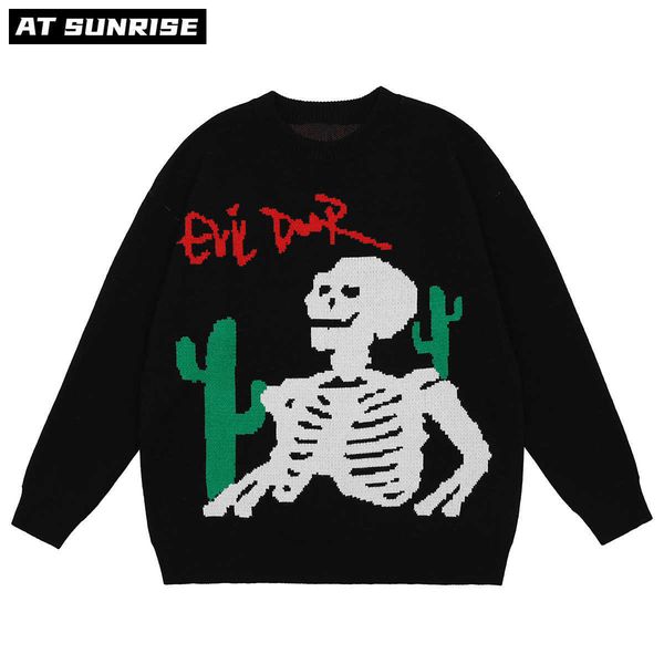 men hip hop streetwear harajuku casual sweater cartoon skeleton knitted sweater autumn cotton pullover black oversized 211014, White;black
men hip hop streetwear harajuku casual sweater cartoon skeleton knitted sweater autumn cotton pullover black oversized 211014, White;black