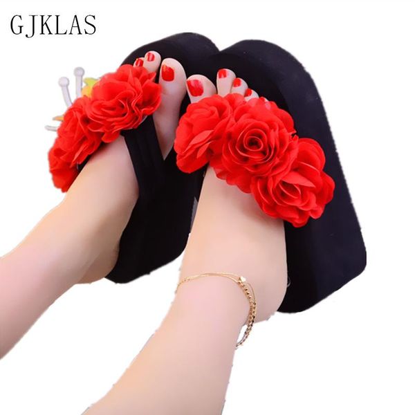flower platform heels flip flops women wedge heel sandals for ladies high shoes mules fashion summer slippers, Black
flower platform heels flip flops women wedge heel sandals for ladies high shoes mules fashion summer slippers, Black